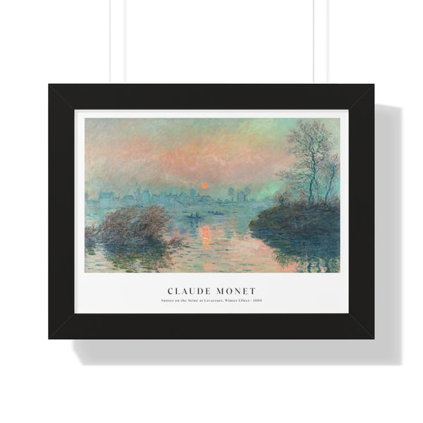 Monet - Sunset on the Seine at Lavacourt, Winter Effect - Framed Print