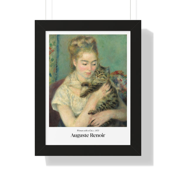 Pierre-Auguste Renoir - Woman with a Cat - Framed Print