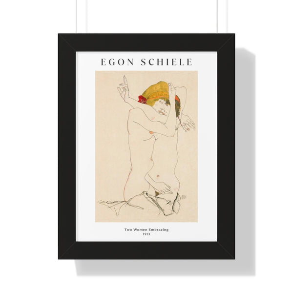 Egon Schiele - Two Women Embracing - Framed Print