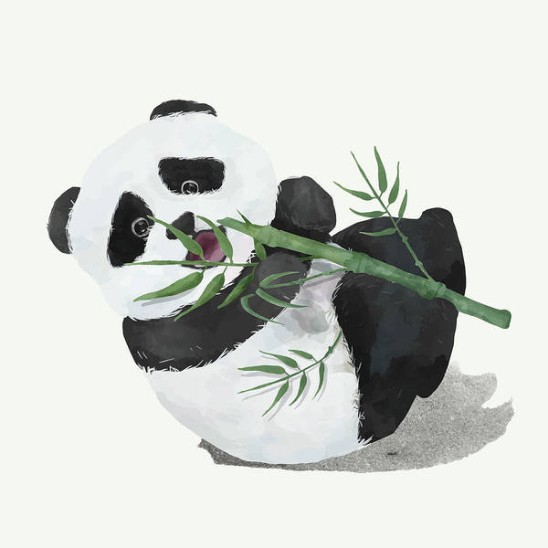 Cute baby panda illustration - Art Print