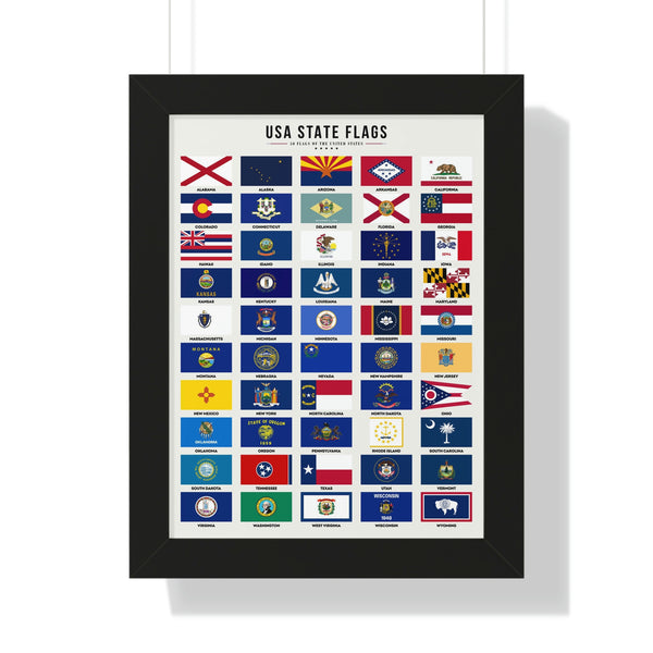 USA State Flags - Framed Print