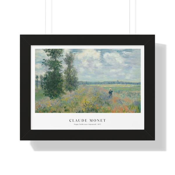 Monet - Poppy Fields near Argenteuil - Framed Print