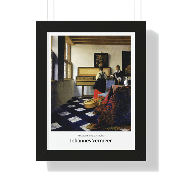 Johannes Vermeer - The Music Lesson - Framed Print