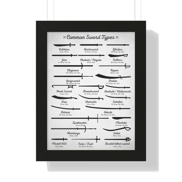 Common Sword Types - Framed Print