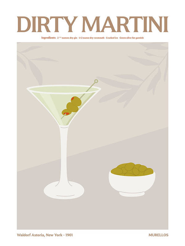 Dirty Martini Cocktail Print - Art Print