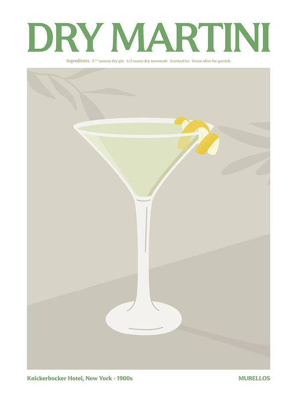 Dry Martini Cocktail - Art Print