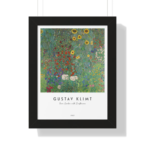 Gustav Klimt - Farm Garden with Sunflowers - Framed Print