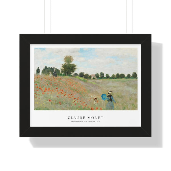 Monet - The Poppy Field near Argenteuil - Framed Print