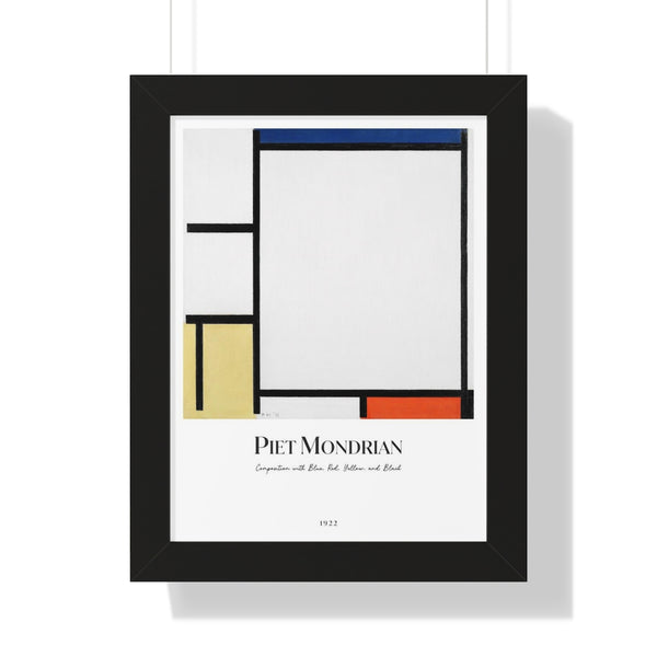 Piet Mondrian - Composition with Blue, Red, Yellow, and Black - Framed Print