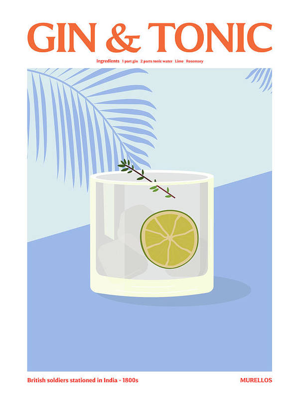 Gin and Tonic Cocktail - Art Print
