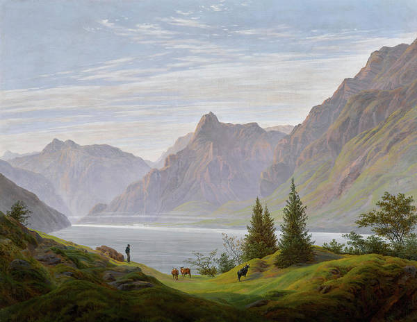 Landscape With Mountain Lake - Art Print