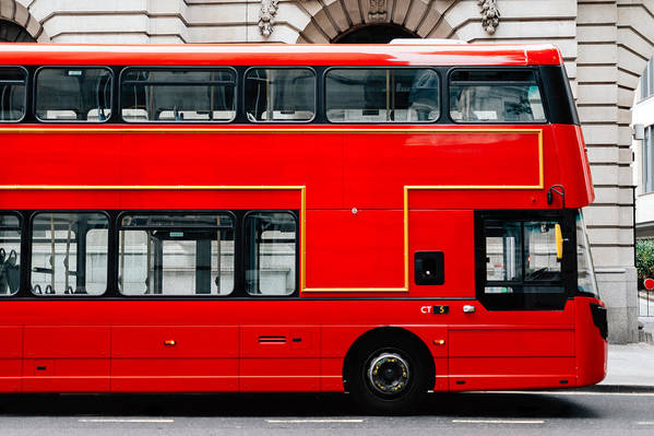 Red double decker bus in London United Kingdom  - Art Print