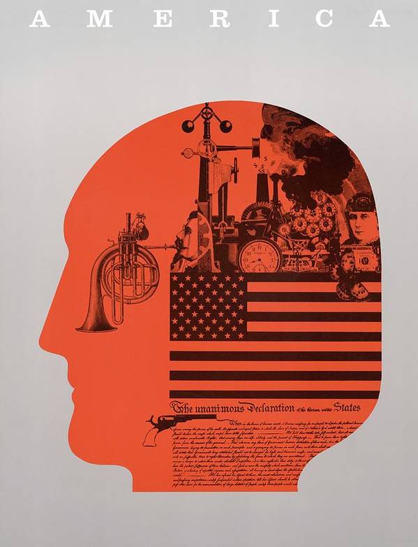 The unanimous declaration of the thirteen United States 1970  - Art Print