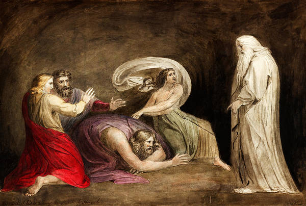 The Witch of Endor Raising the Spirit of Samuel - Art Print