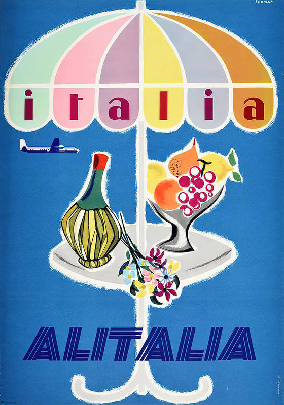 Vintage Alitalia Airline - Art Print