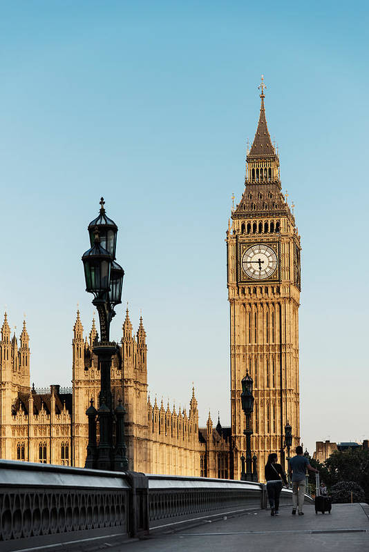 Westminster Palace and Big Ben Tower in London City UK - Art Print